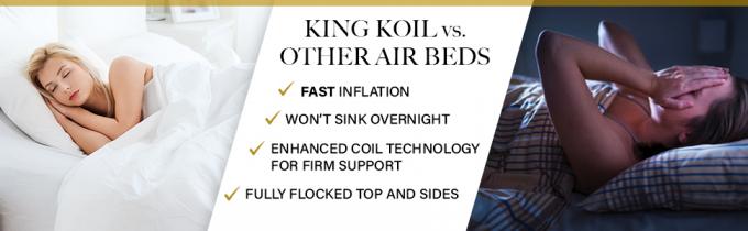cama inflável aumentada luxo do colchão de ar do tamanho da rainha do koil do rei com construído no colchão de ar da cama da explosão da bomba